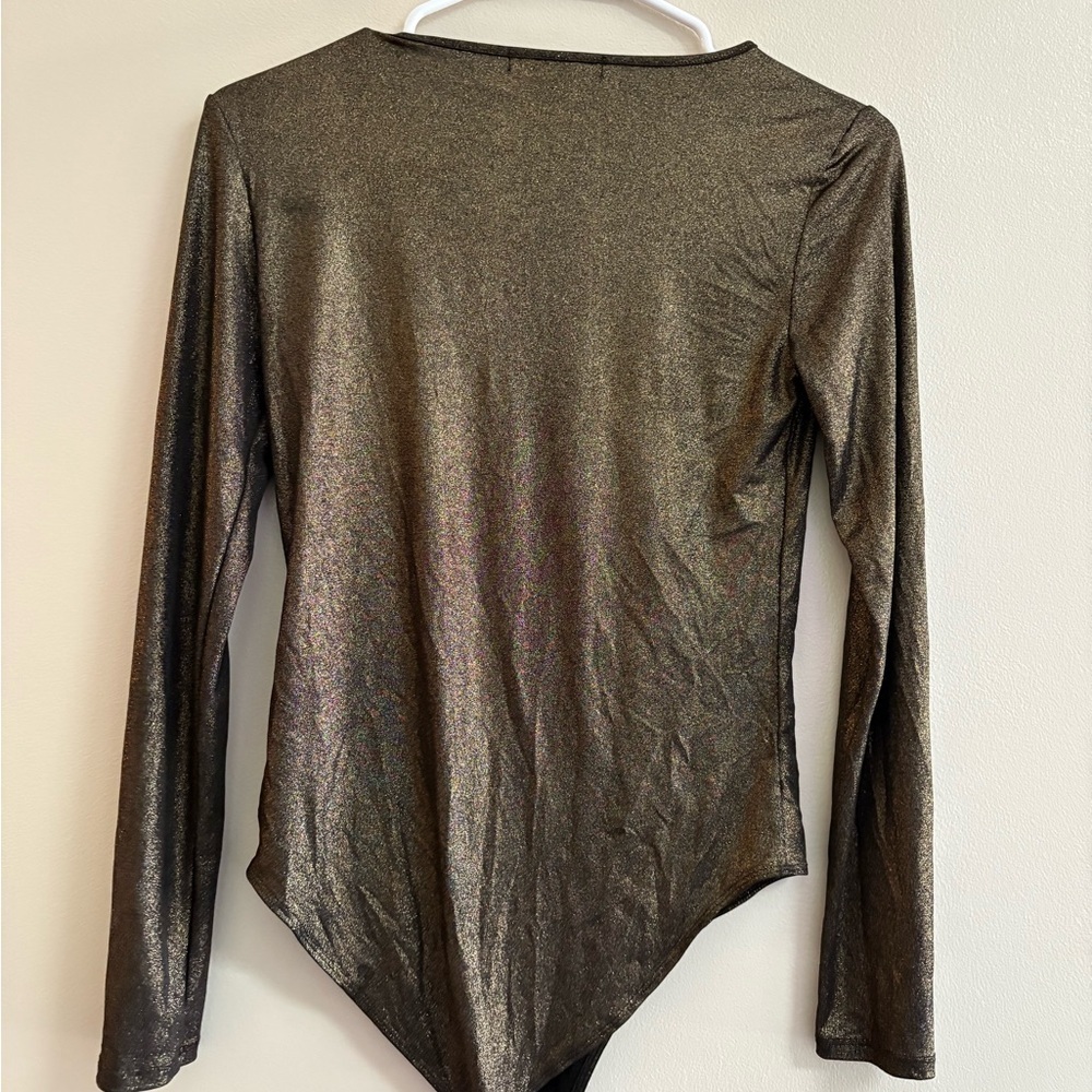 Forever 21 Metallic Bronze Long Sleeve Bodysuit - Picture 3 of 3